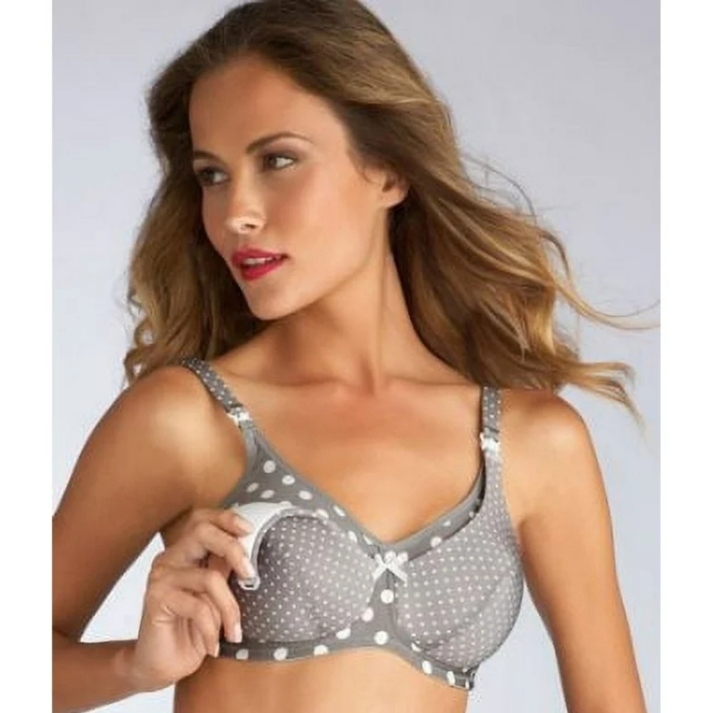 Anita Women's Polka Dot Nursing Bra, 32D gray, wire-free nursing bra